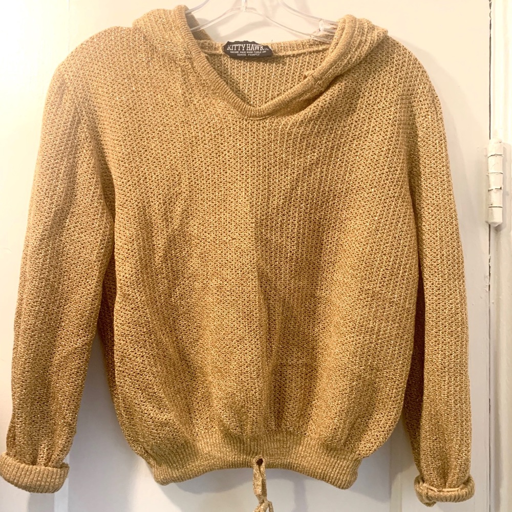 Vintage Gold Knitted Hoodie